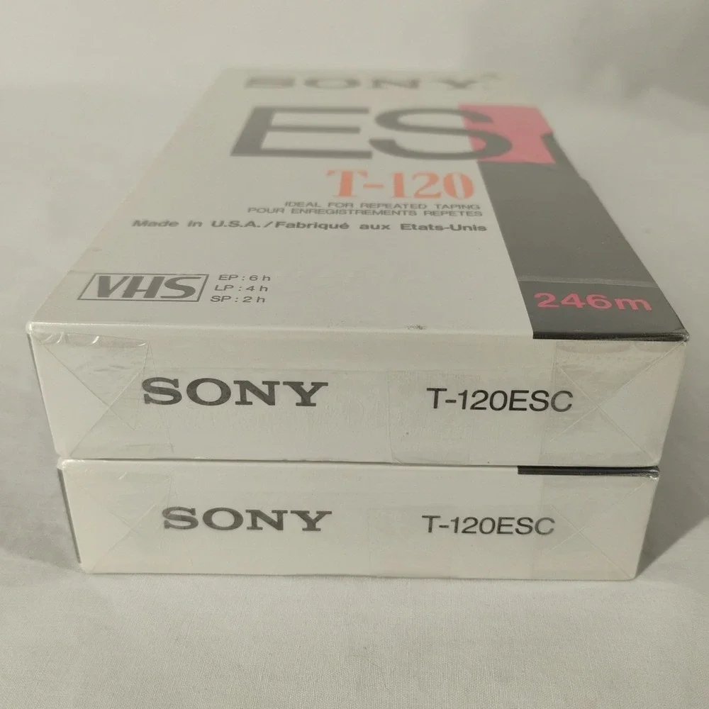 Sony ES T-120 VHS Tapes 2 Brand New &‎ Sealed Made In USA
